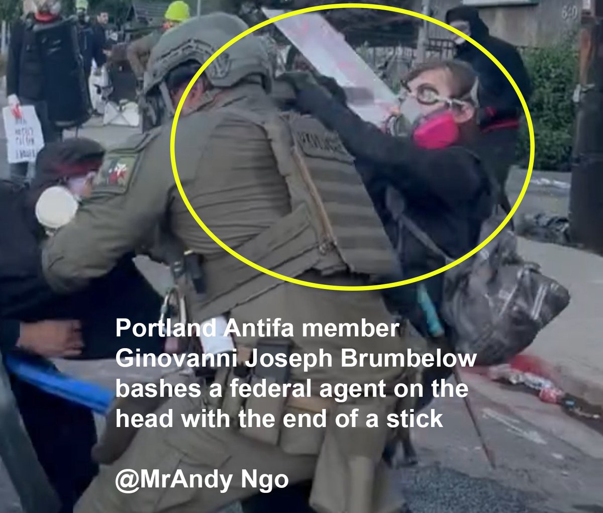Antifa's Ginovanni Brumbelow Caught Assaulting Federal Officer!