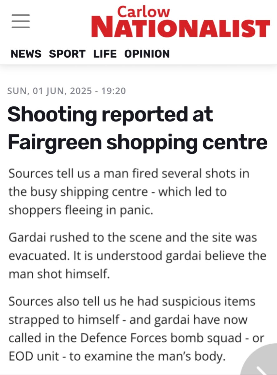 BREAKING: Armed Man with Explosives Opens Fire in Carlow Mall!