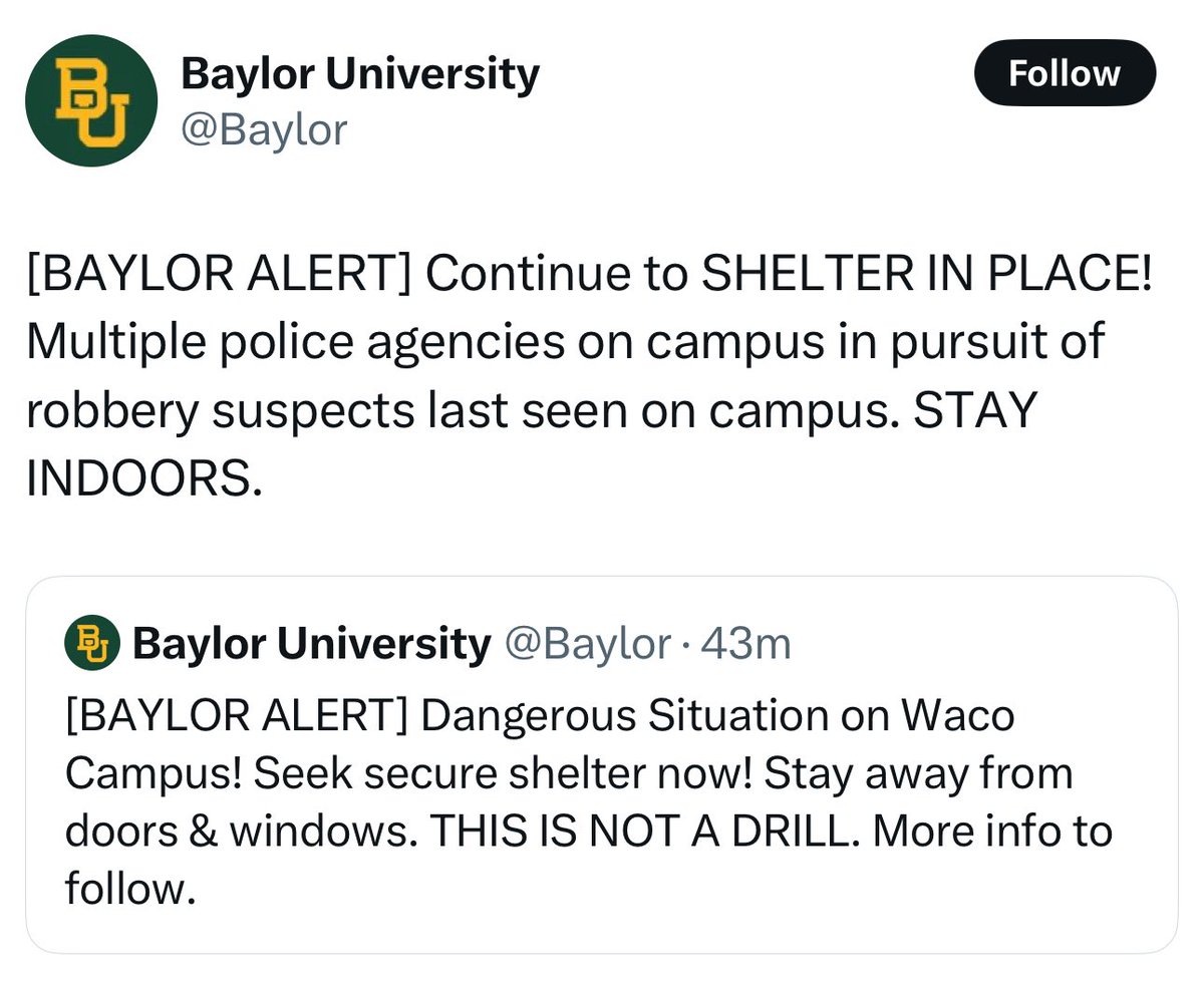 BREAKING: Baylor University on Lockdown Amid Security Threat!