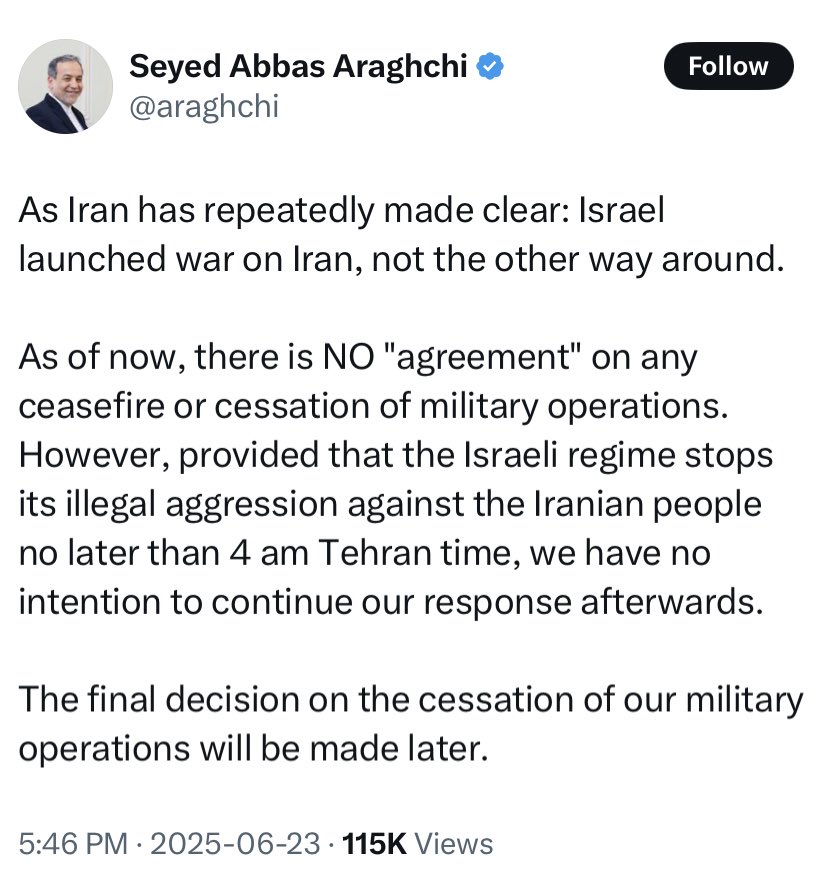 BREAKING: Iran Declares No Ceasefire Unless Israel Halts Aggression!