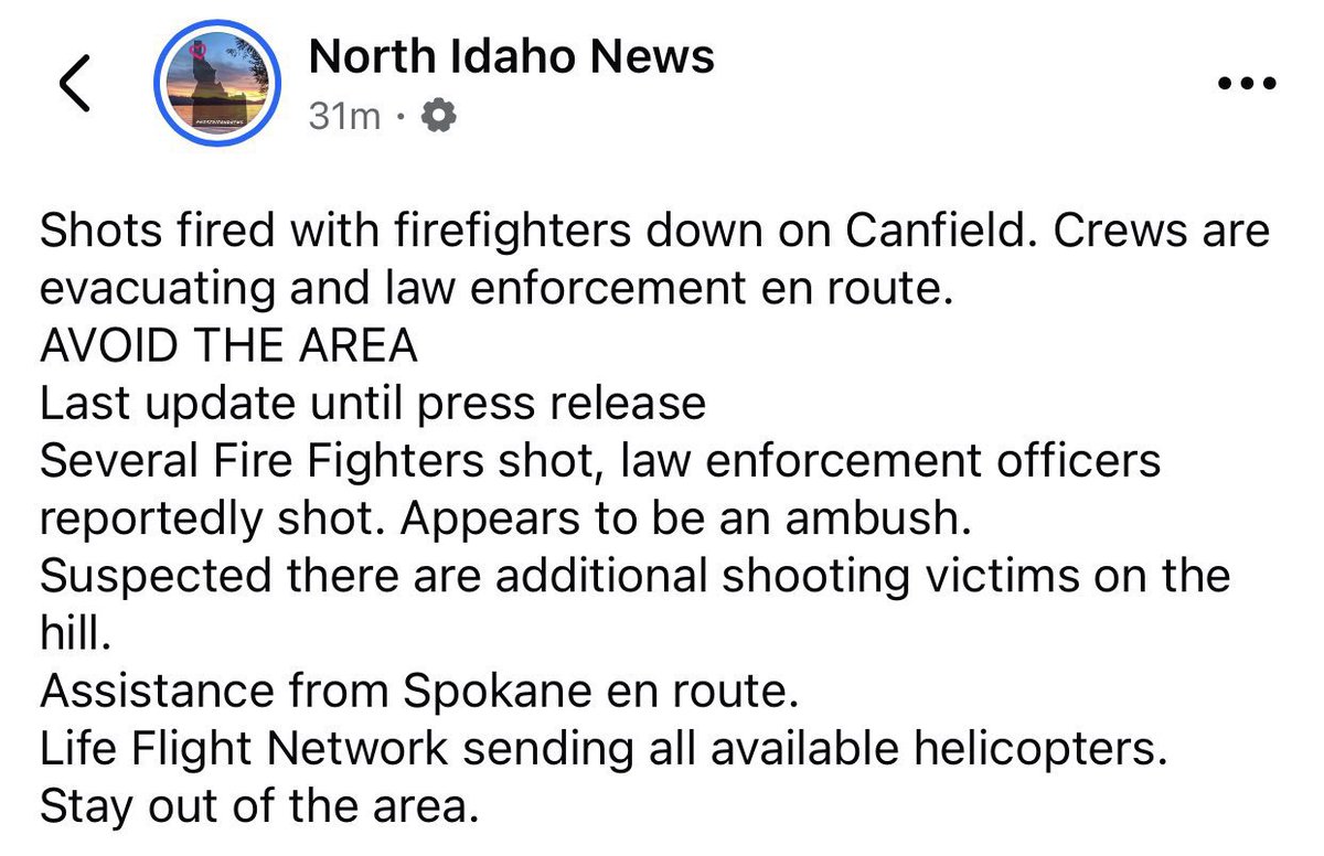 🚨 BREAKING: North Idaho Firefighters Ambushed - Multiple Shot! 🚨