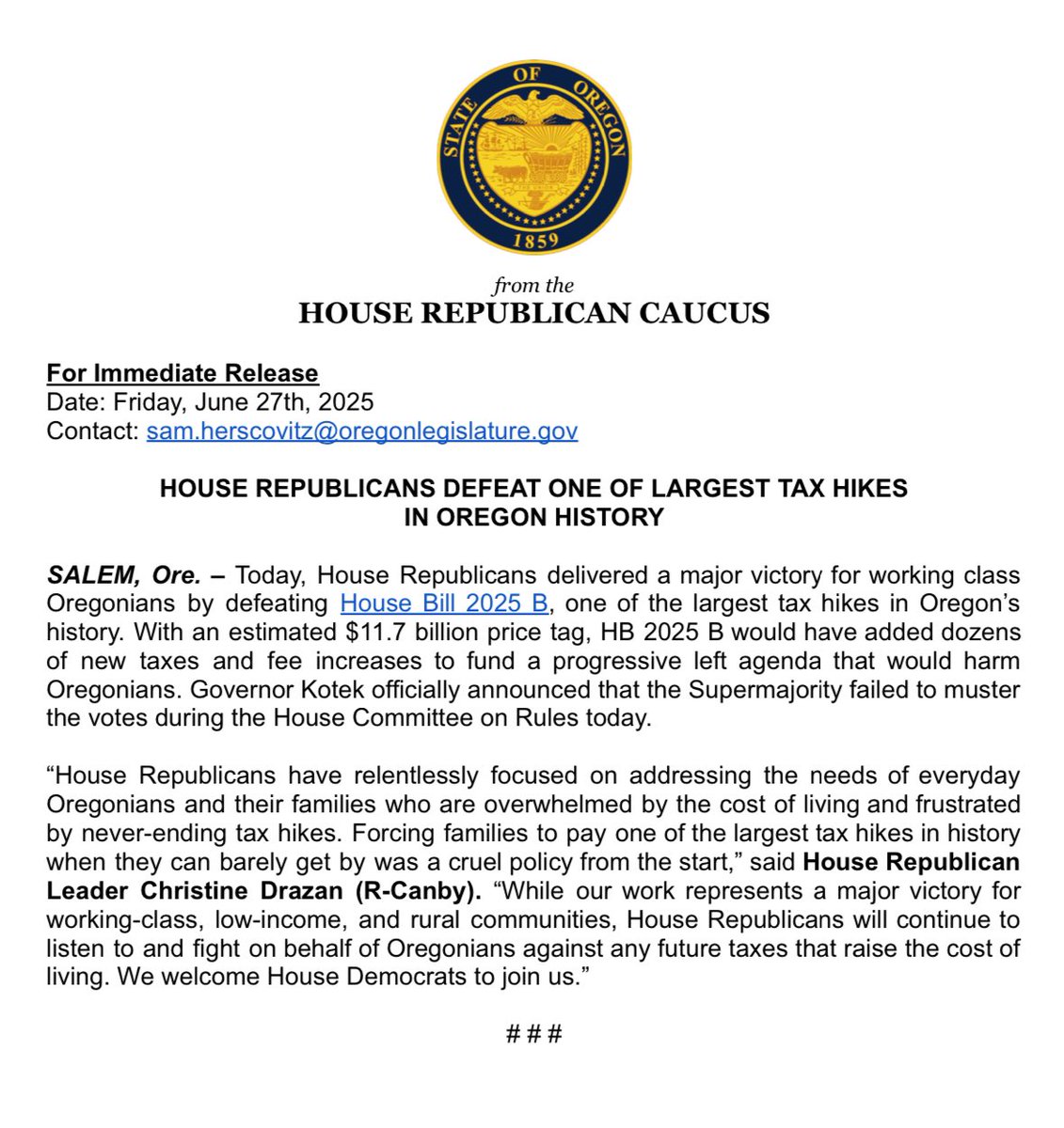 BREAKING: Oregon's HB 2025 Tax Hike CRUSHED by Public Outcry!