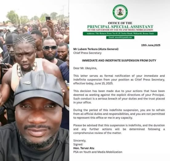 Benue Govt Suspends Press Secretary Over Controversial Protest!