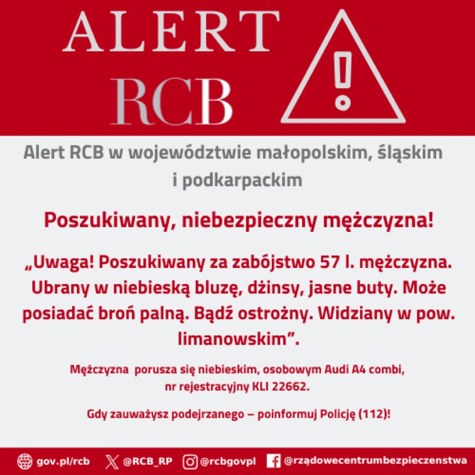 Breaking: Armed Murder Suspect on the Loose in Małopolska!
