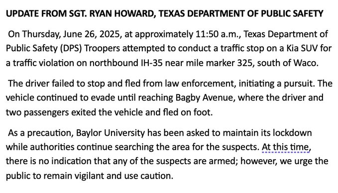 Breaking: Baylor University Lockdown Overblown, No Shooter!