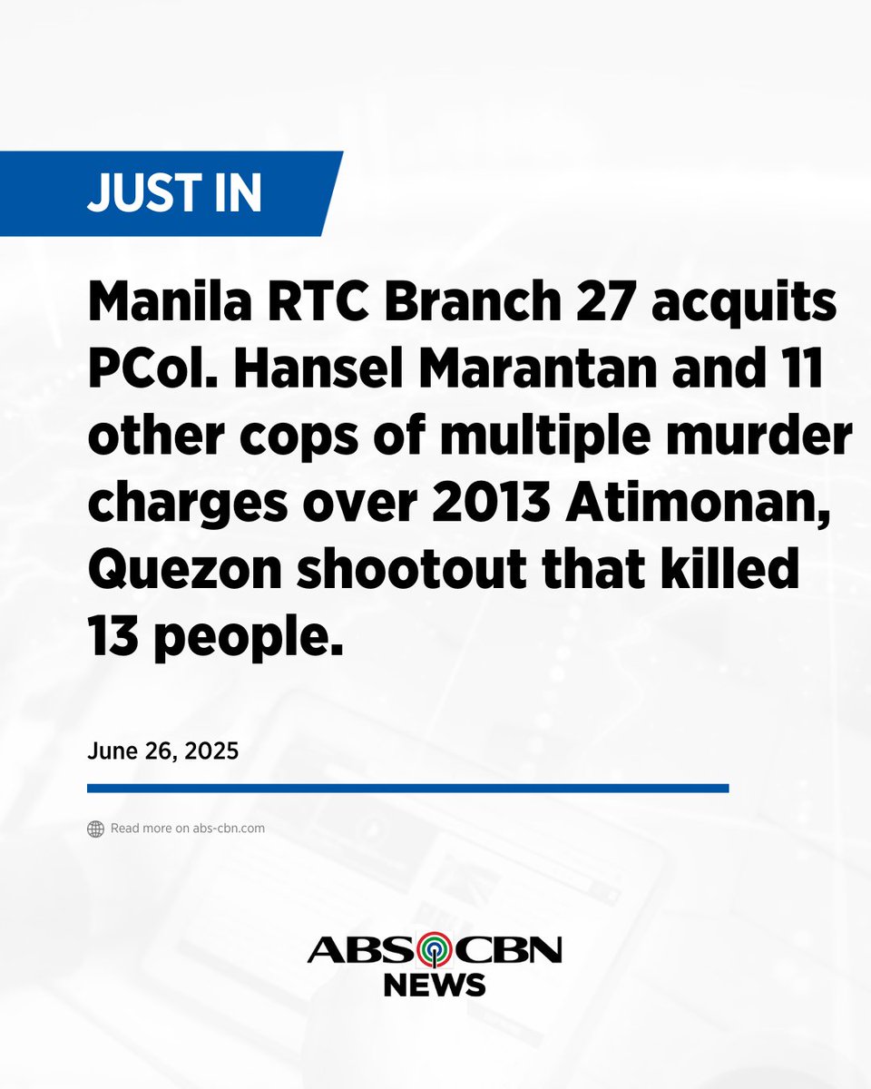Breaking: Manila Court Clears Cops in Infamous Atimonan Massacre!