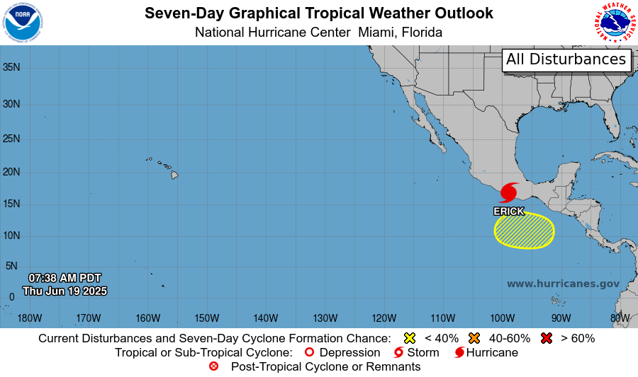 Breaking: New Low Pressure Zone Forms Behind Hurricane Erick!