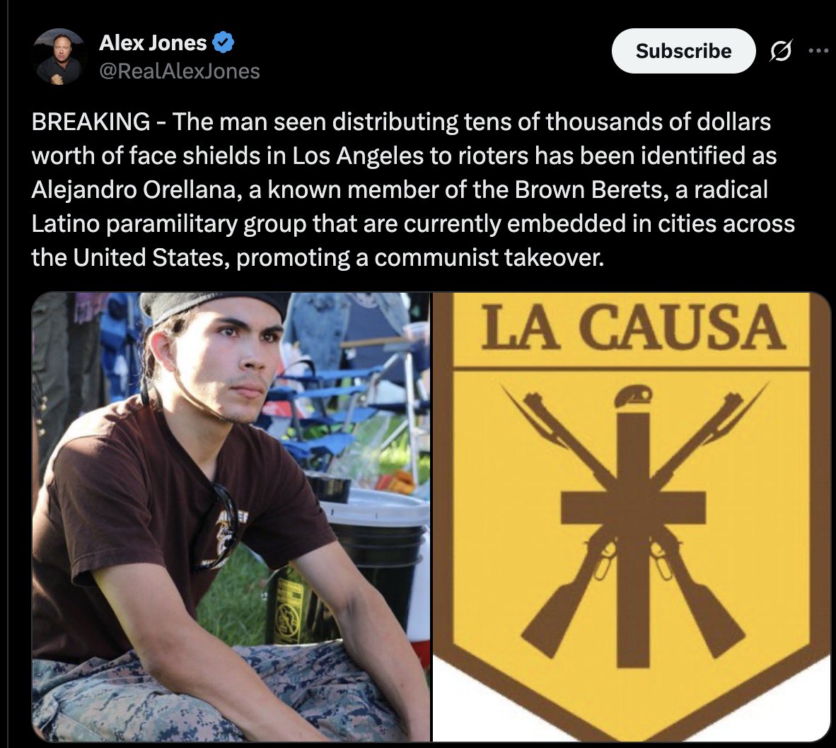 Controversial Figure Linked to Brown Berets via T-Shirt!