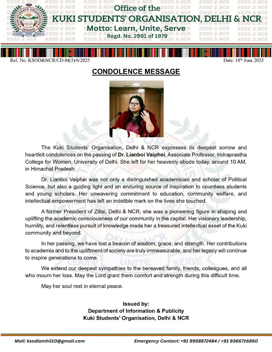 Death of Dr. Lianboi Vaiphei Sparks Controversy: Condolences Divide Community