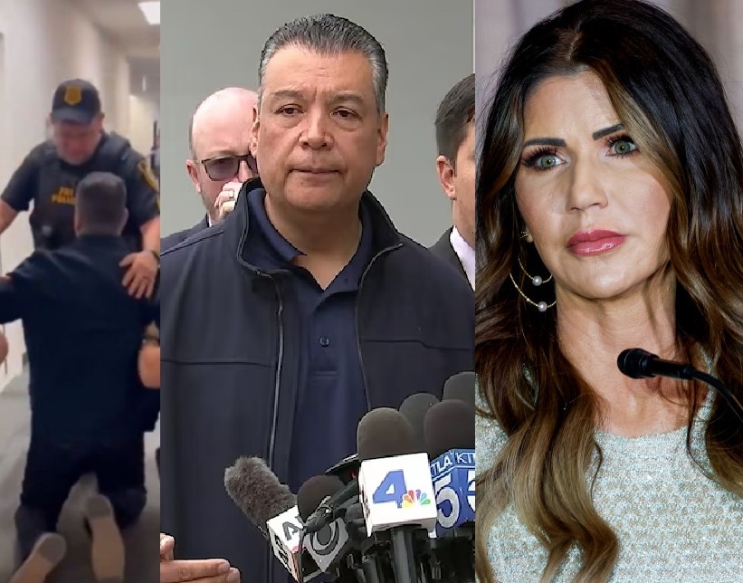 Dem Senator Padilla Slams MAGA Lies After Assault at Noem Event!