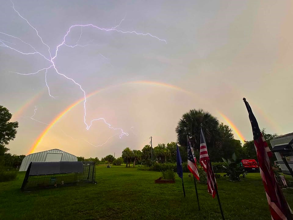 Double Rainbow & Lightning: Citrus County's Wild Weather Show!