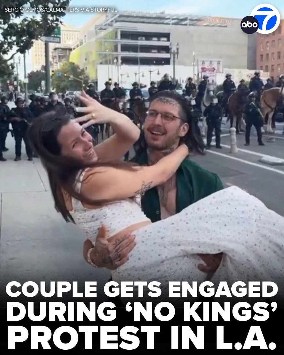 Engagement Amid Chaos: Couple Proposes at L.A. Protest!