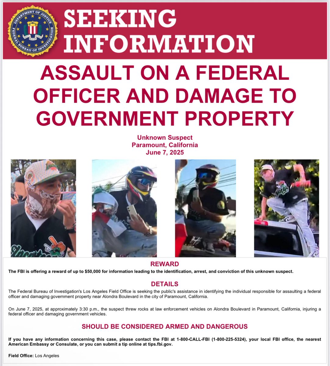 FBI Hunts Rock-Throwing Suspect Who Injured Federal Officer!