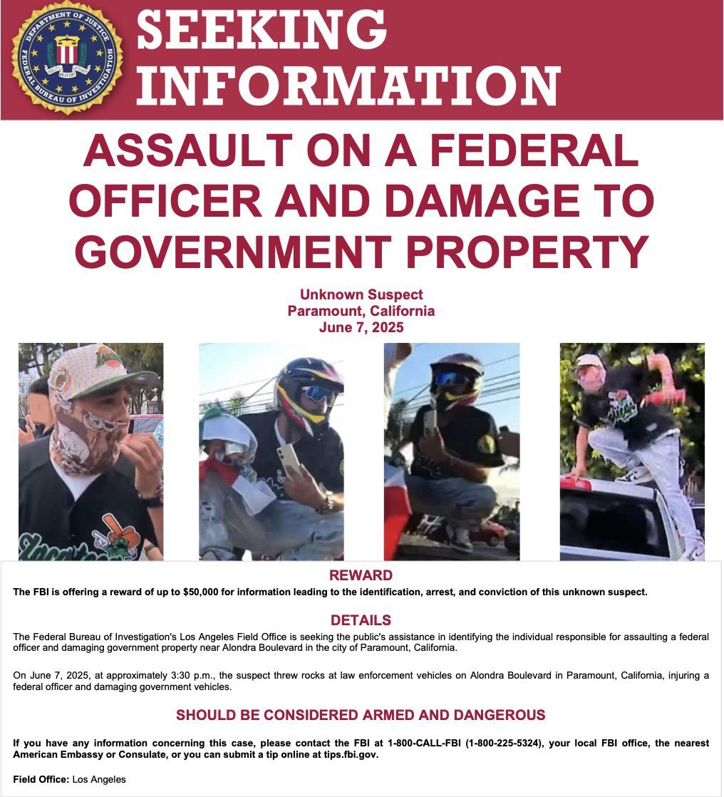 FBI Offers $50K Reward for Rock-Throwing Suspect! 🚨