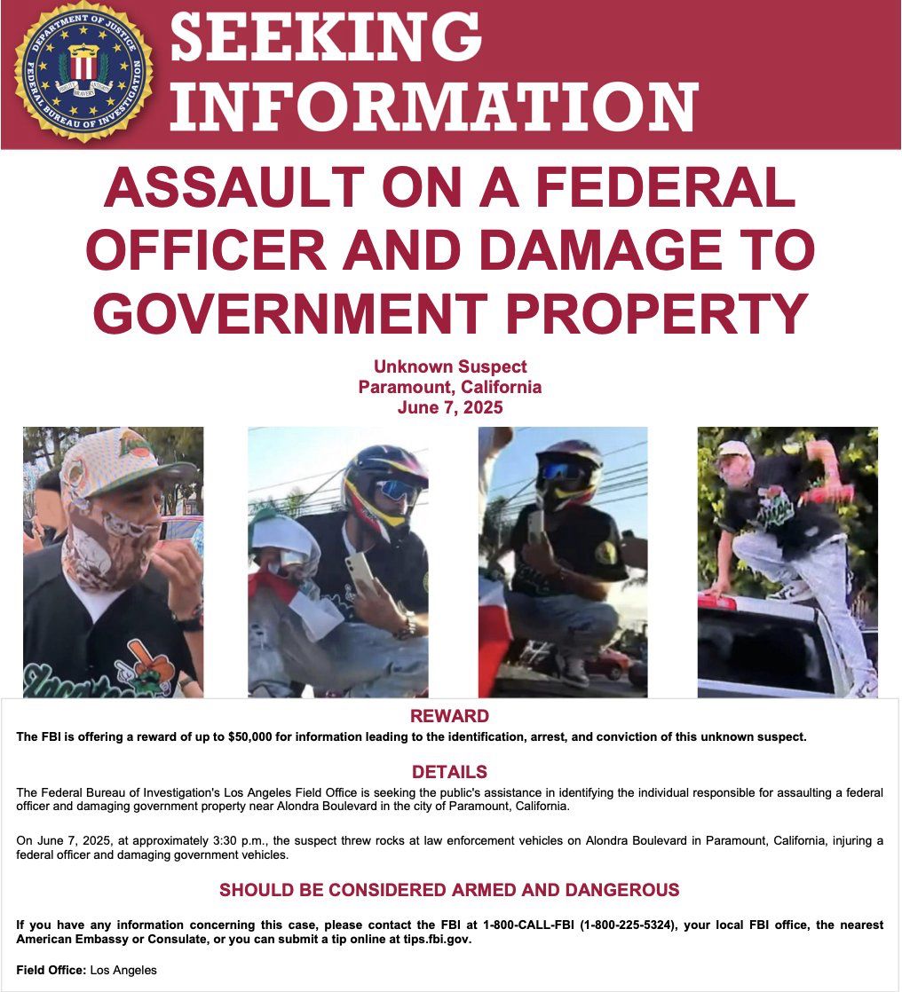 FBI's $50K Bounty: Armed Suspect Attacks Officers in Paramount!