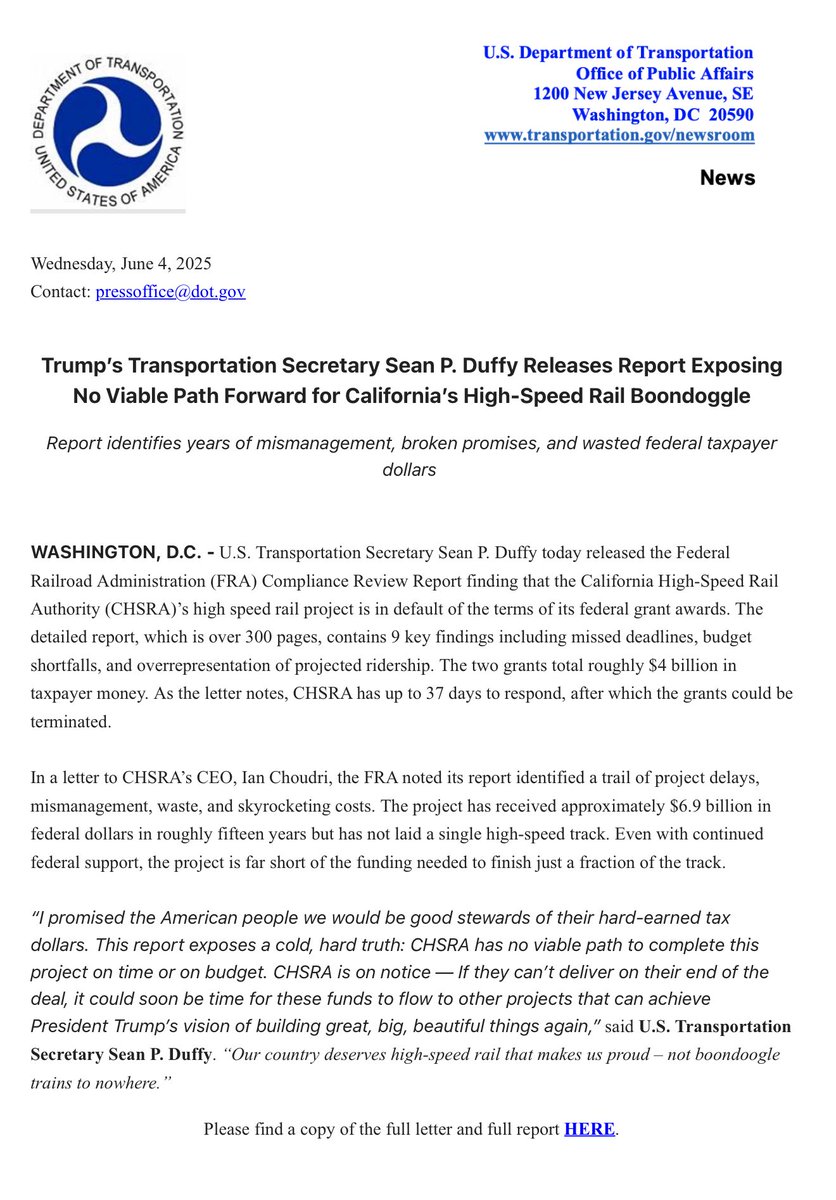 Federal Funding for California's High-Speed Rail Project in Jeopardy!