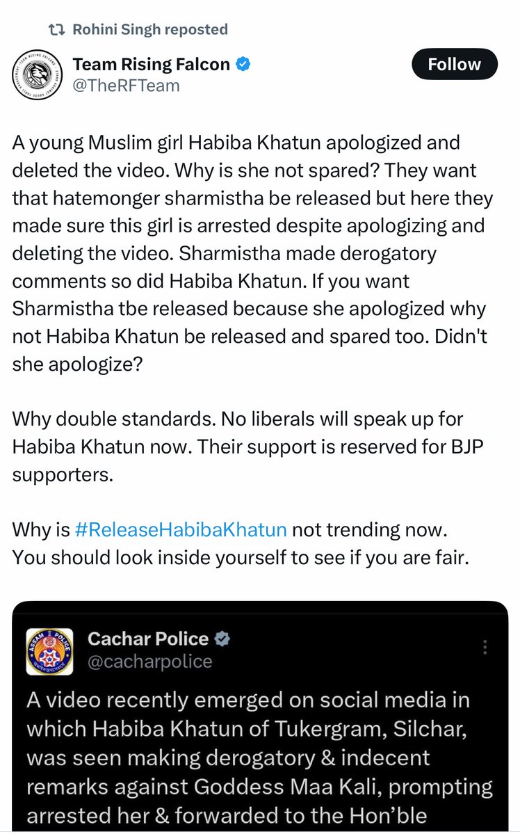 Hypocrisy Exposed: Islamist Accounts Defend Khatun, Celebrate Arrests