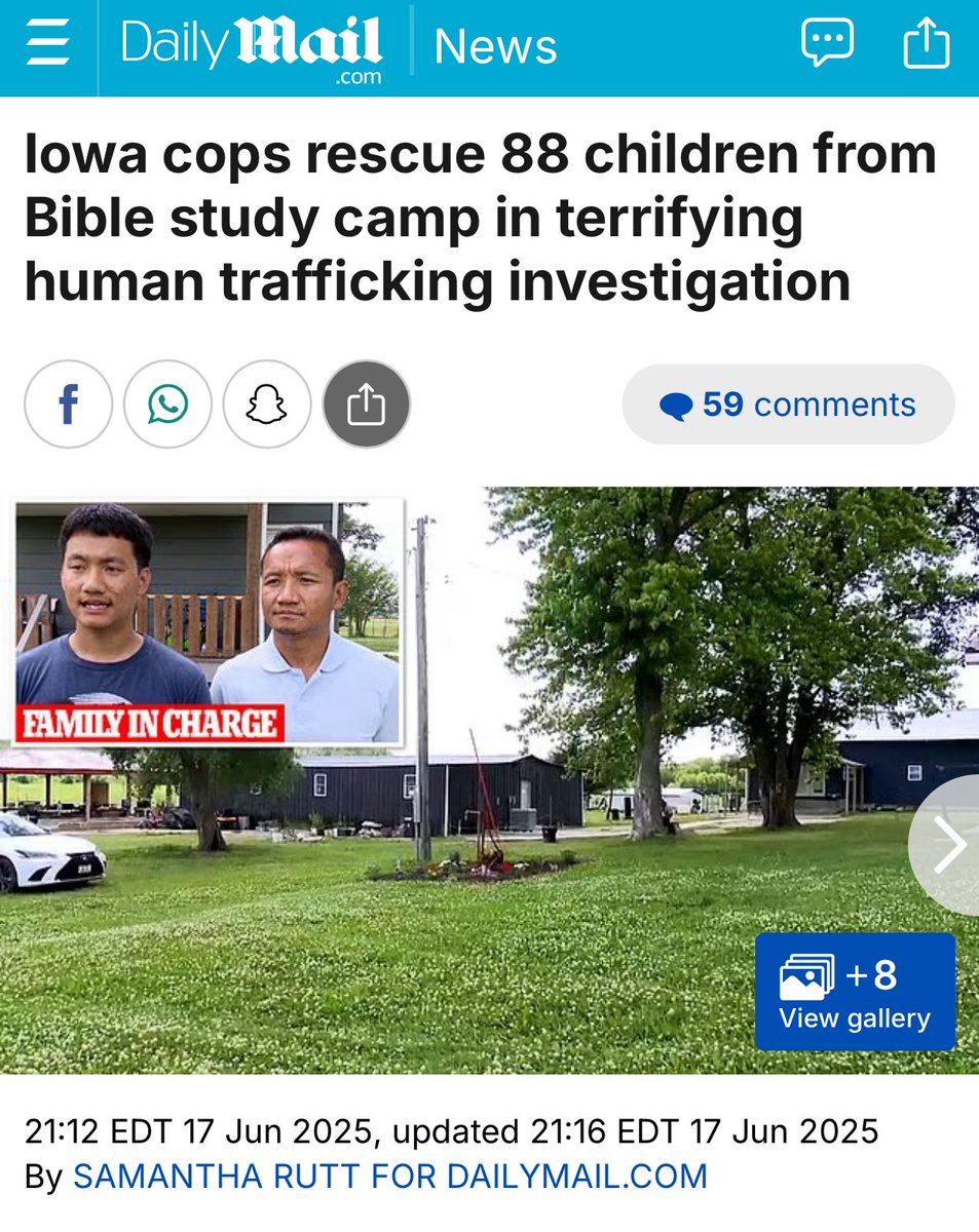 Iowa Cops Rescue 88 Kids from Bible Camp in Shocking Trafficking Case