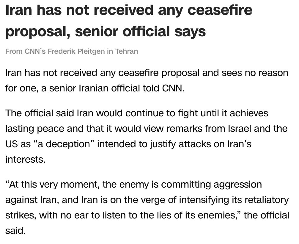 Iran Rejects Ceasefire Proposals Amid Escalating Tensions