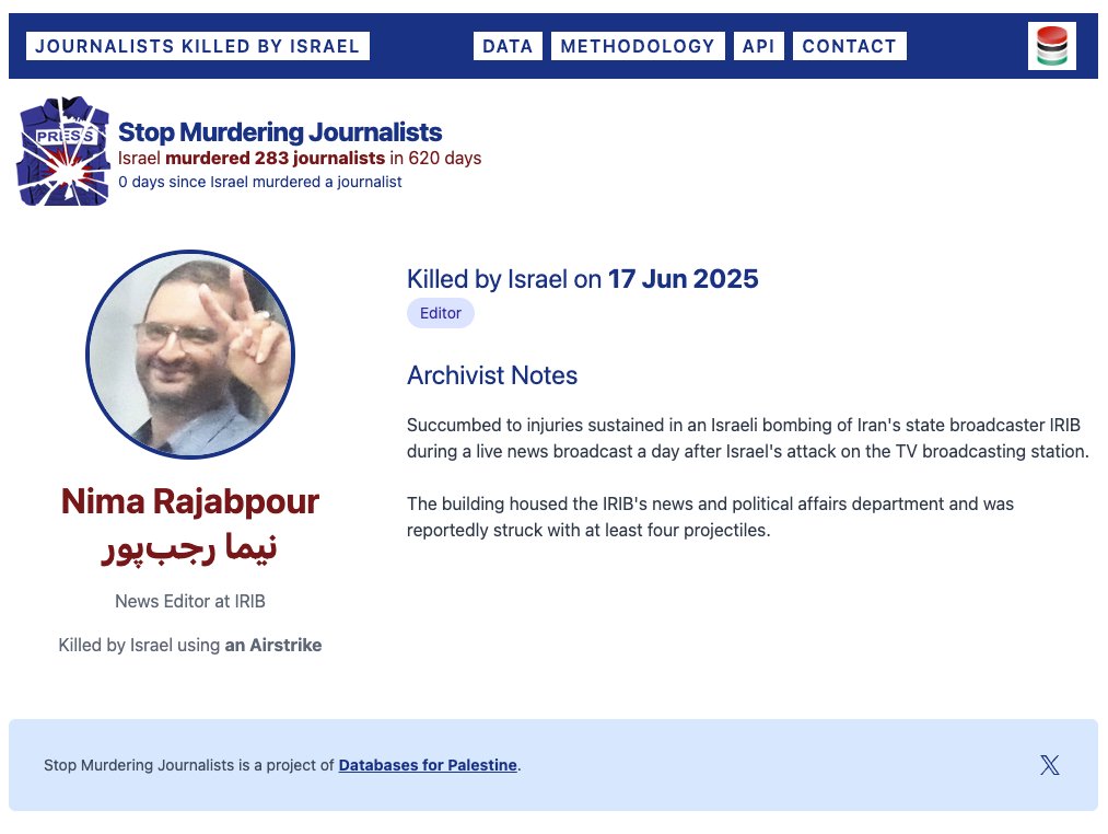 Israel's Attack in Iran Claims Lives of Journalists: Outrage Erupts!  
Honoring Nima Rajabpour: Fallen Journalist in the Crossfire