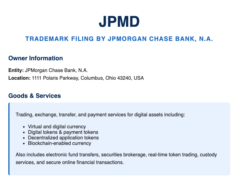 JPMorgan's Shocking Move: Unveils Controversial 'JPMD' Stablecoin!