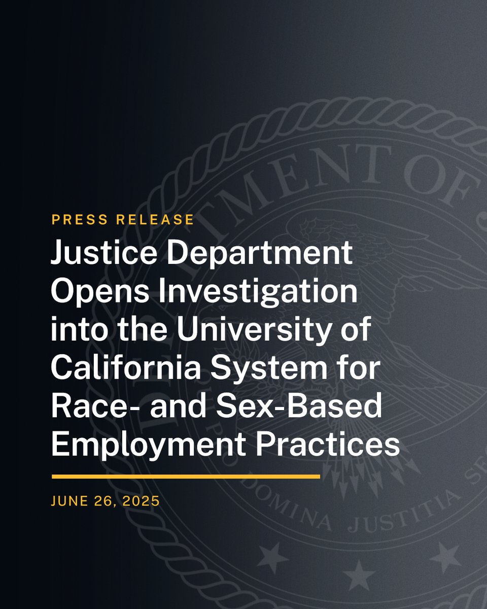 Justice Department Probes UC System for Racist, Sexist Hiring!