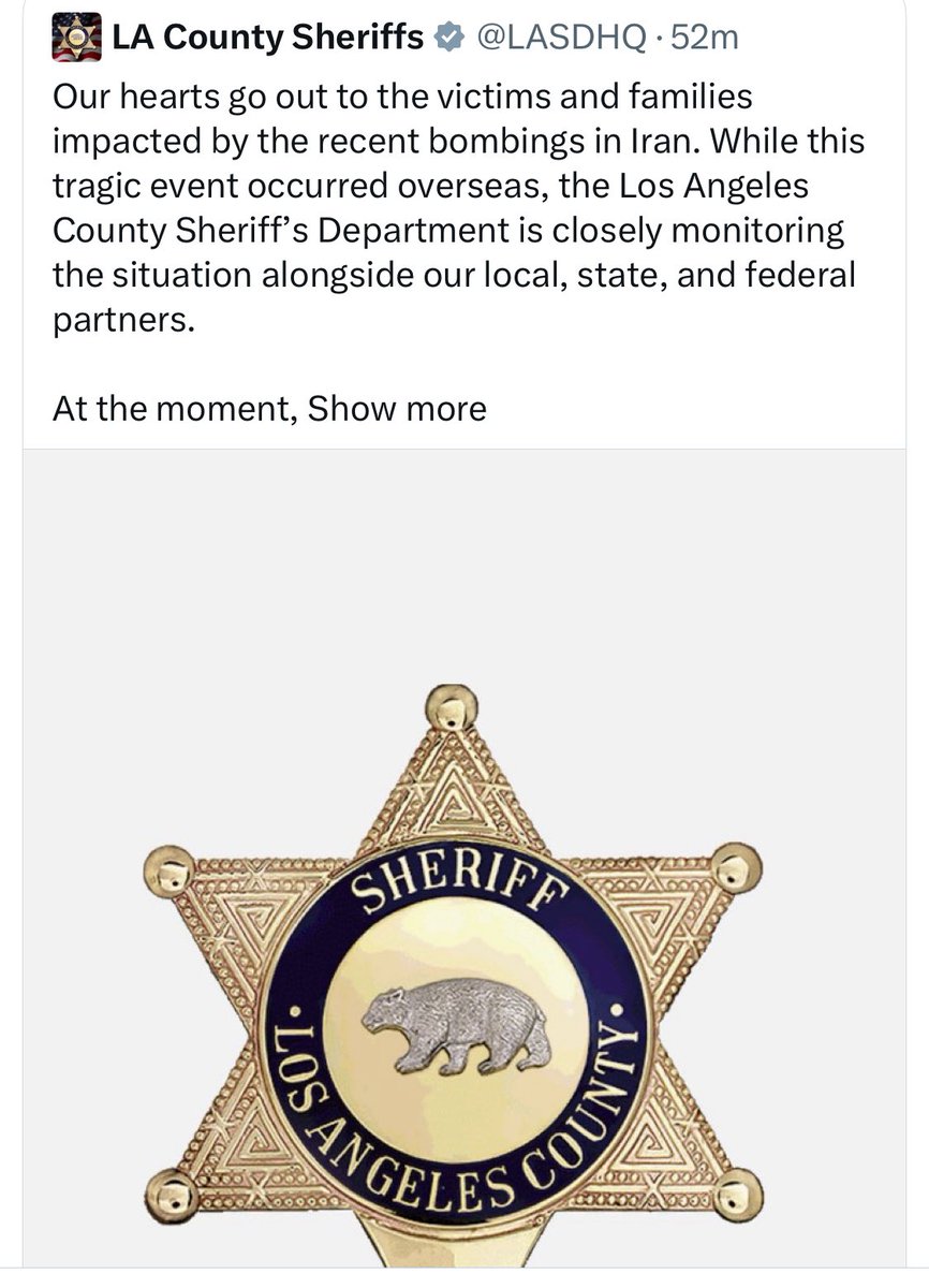 LA Sheriff’s Dept Faces Backlash for Sympathizing with Iran!