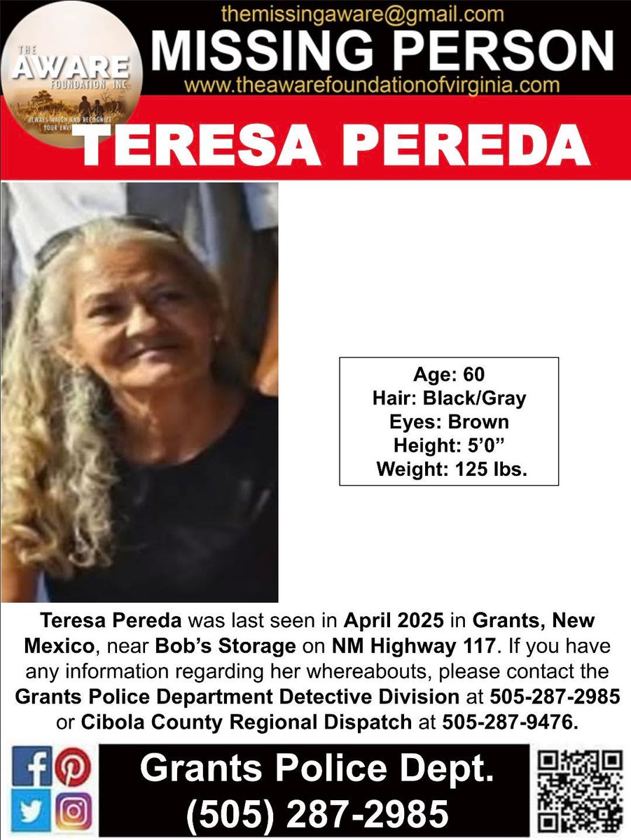 MISSING: Teresa Pereda Vanishes in Grants, NM - Public Outcry!