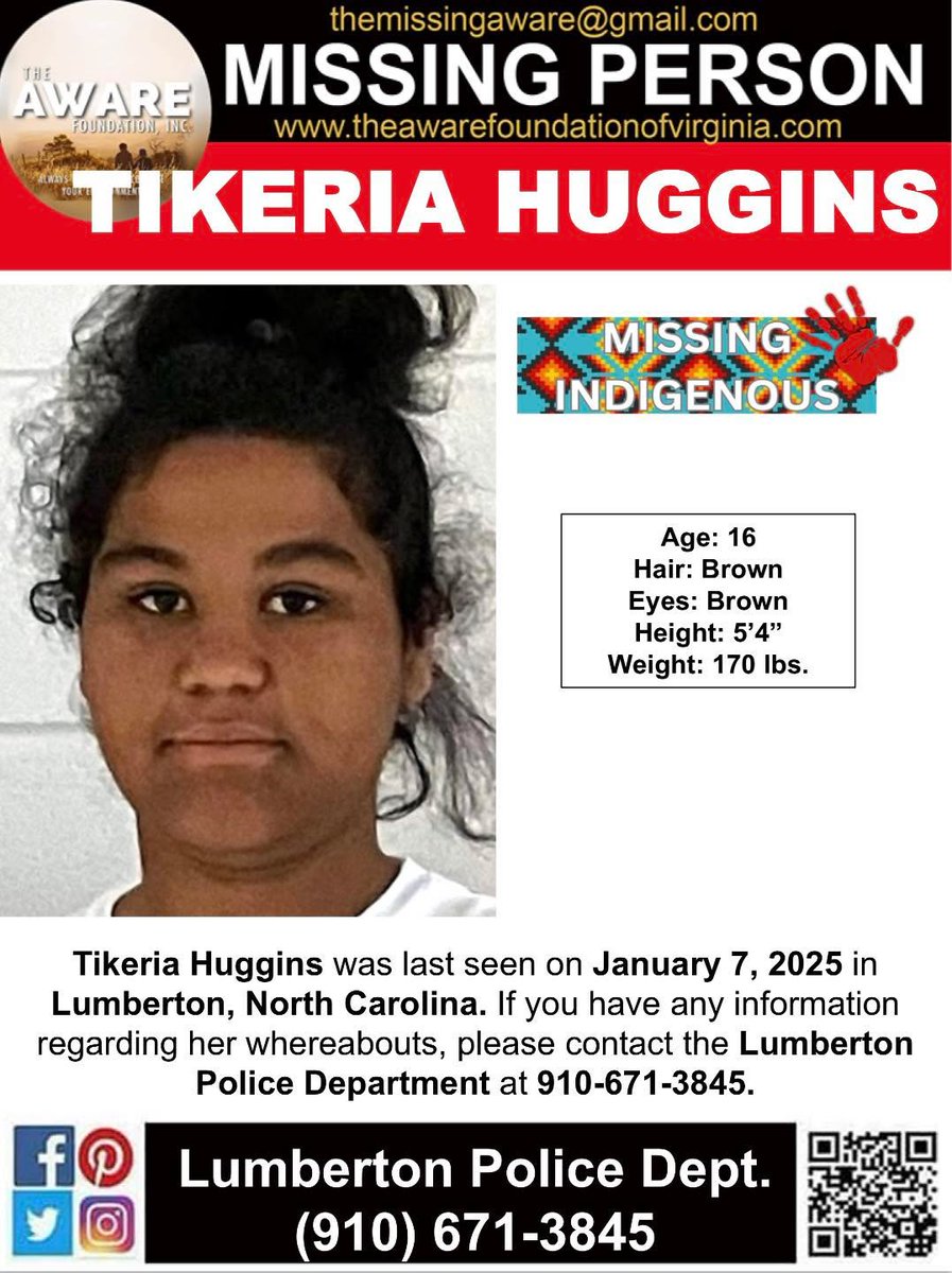 MISSING: Tikeria Huggins Vanishes in Lumberton, NC!  
Authorities Urgently Seek Public's Help in Disturbing Case
