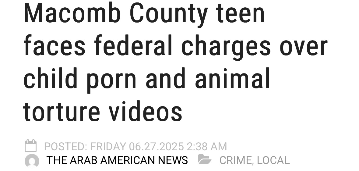 Macomb Teen Charged: Child Porn, Animal Torture, Extremist Links!