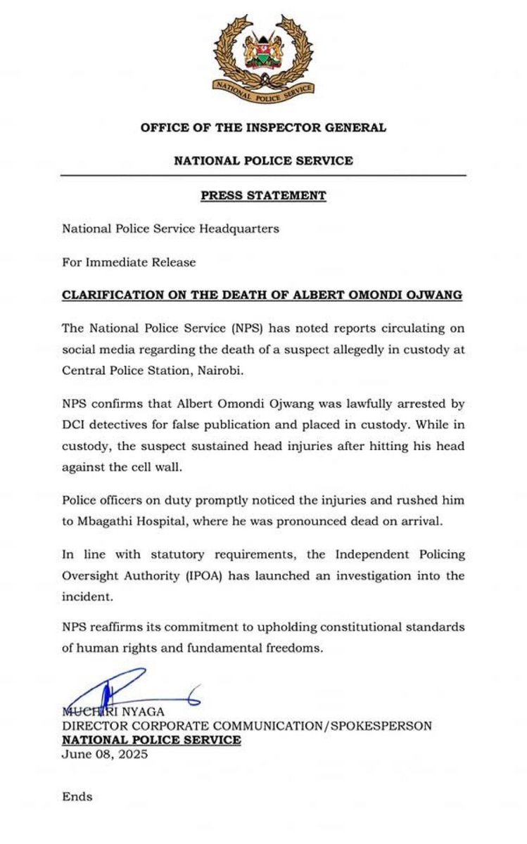 Muchiri Nyaga Must Be Arrested Now: Justice for Albert Ojwang!