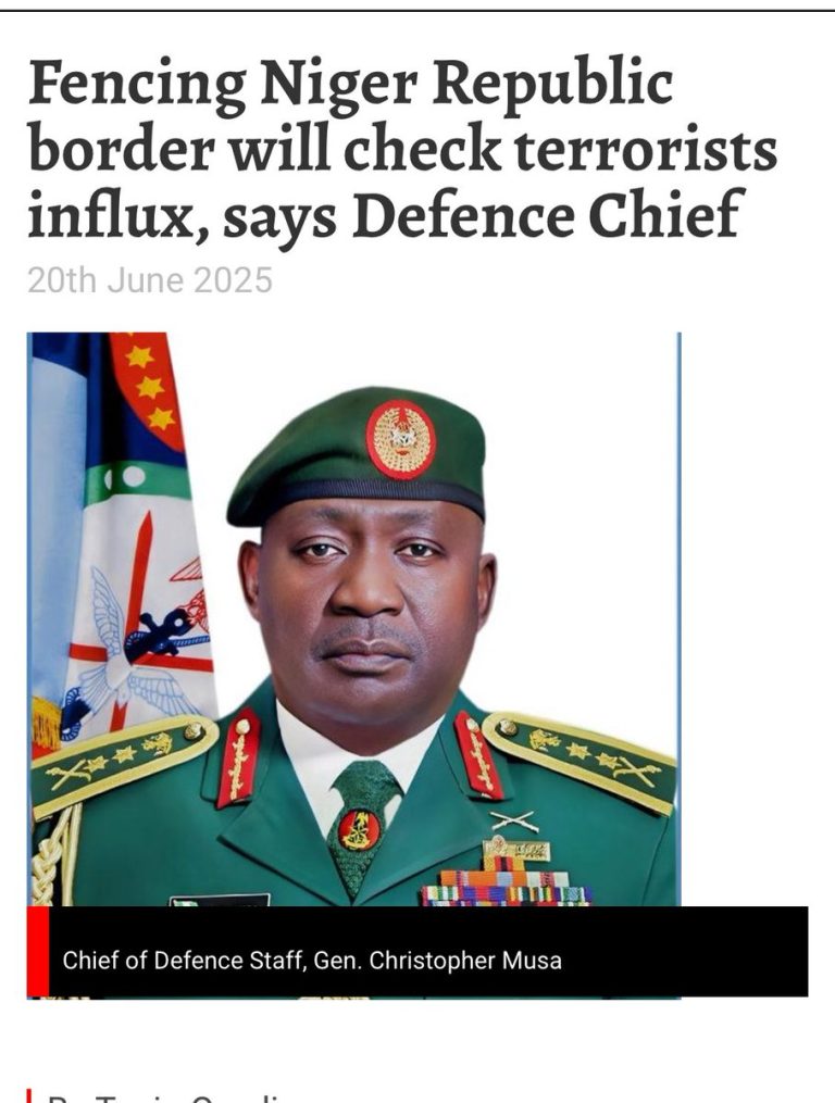 Nigeria's Defence Chief Calls Niger Border 'Terrorism Gateway'