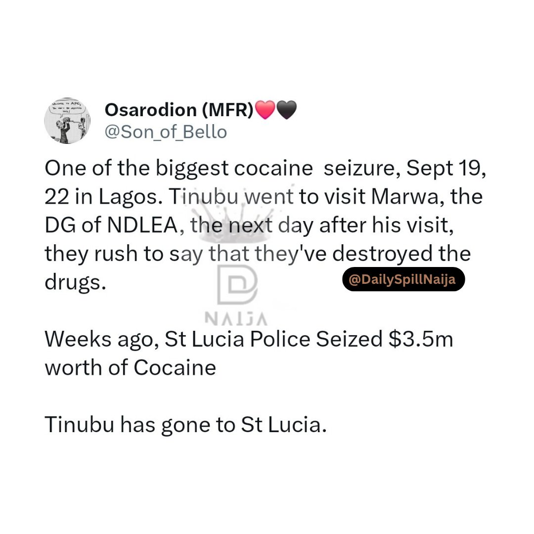 President Tinubu's St. Lucia Trip Sparks New Cocaine Controversy!