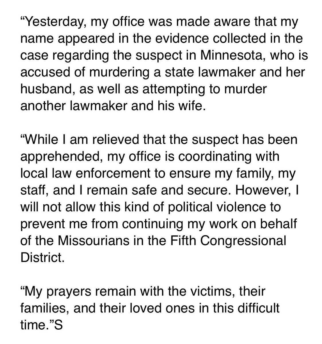 Rep. Cleaver Claims Hit List Ties Him to Minnesota Murder Suspect!