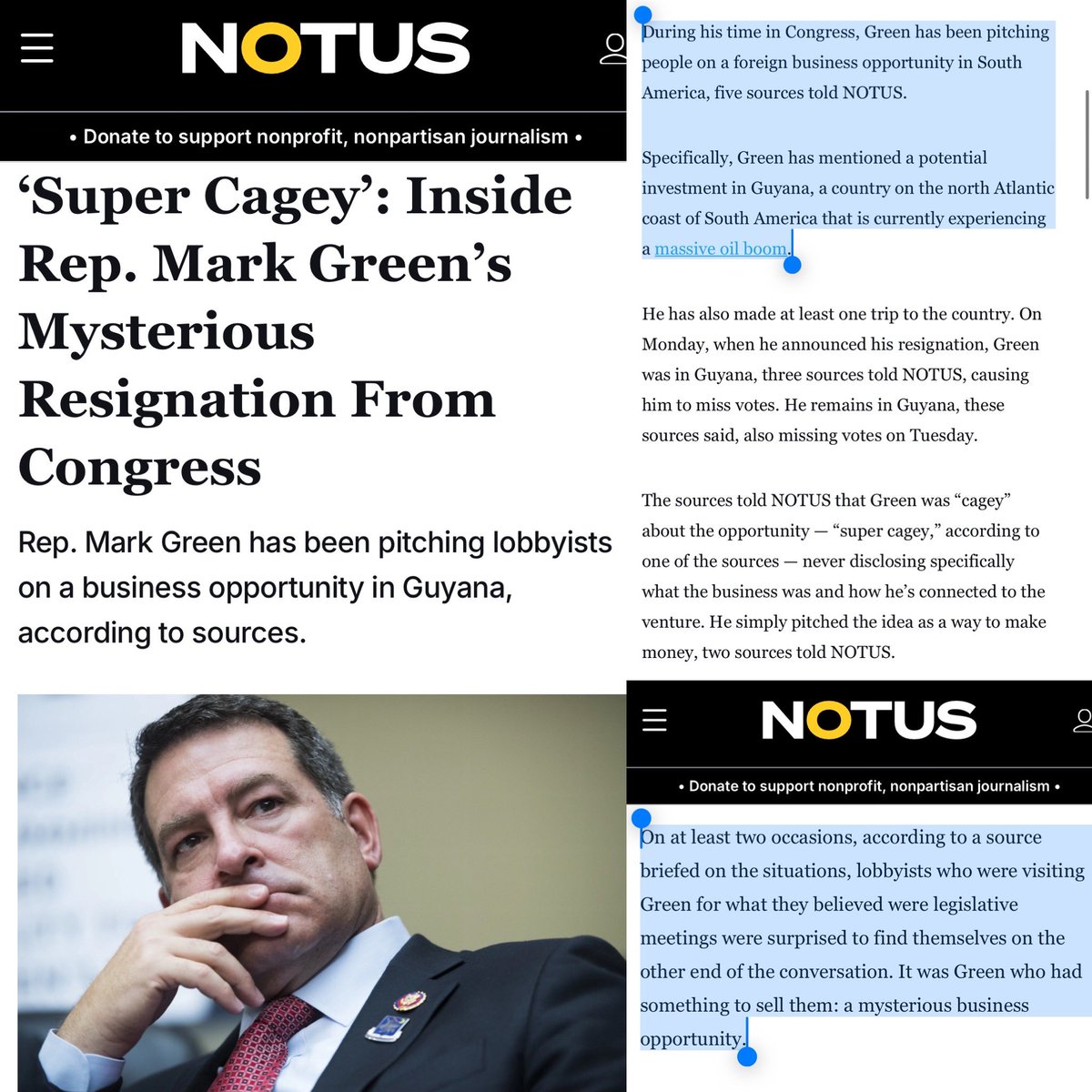 Rep. Mark Green's Guyana Deal: Betrayal or Smart Business?
