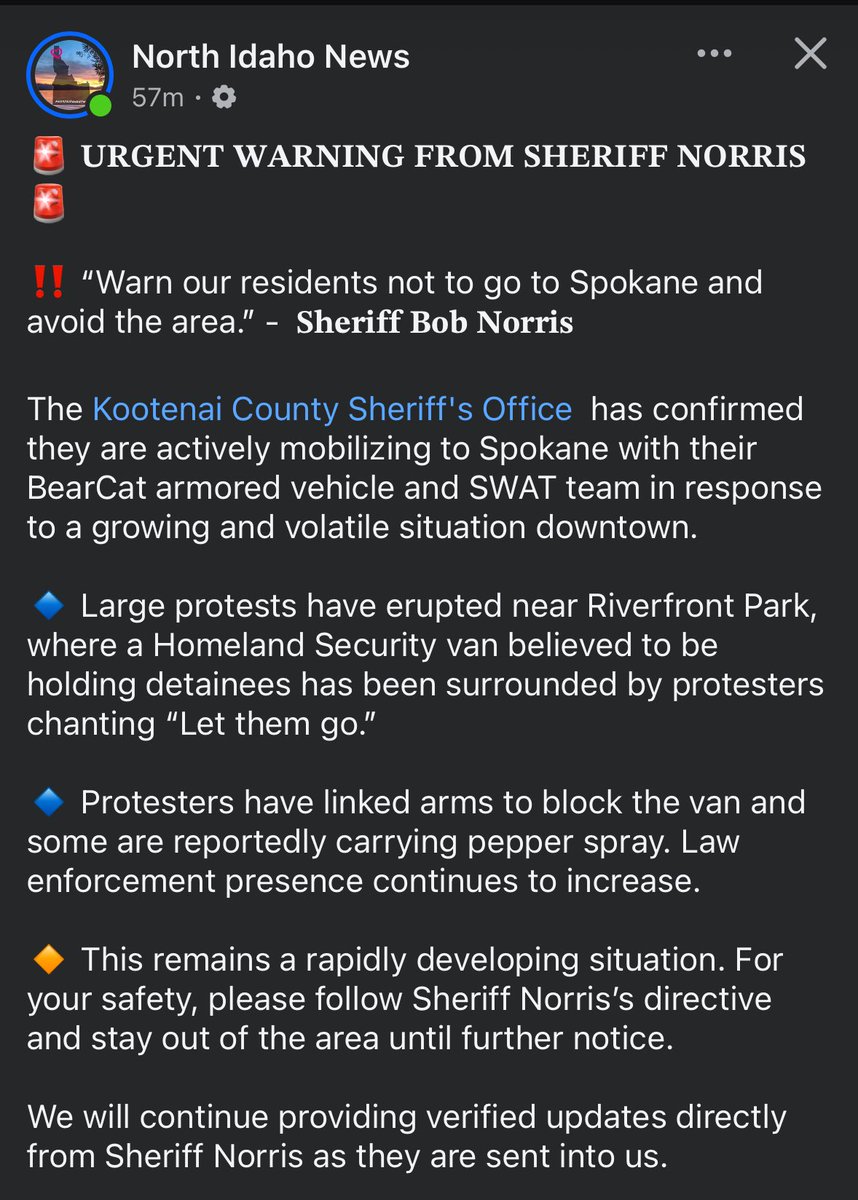 SWAT & Bear Cat Deployed as Spokane Protest Erupts: Stay Away!