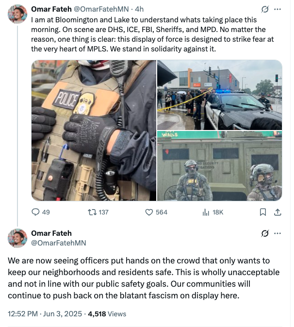 Sen. Fateh Calls Minneapolis Federal Operation 'Blatant Fascism'