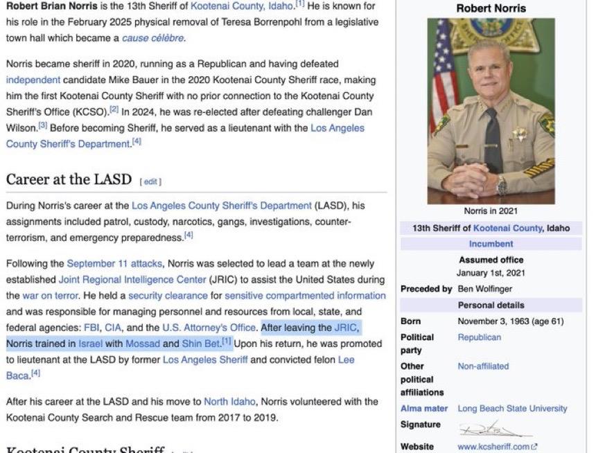 Sheriff Linked to Israeli Mossad In Charge of Idaho Shooting