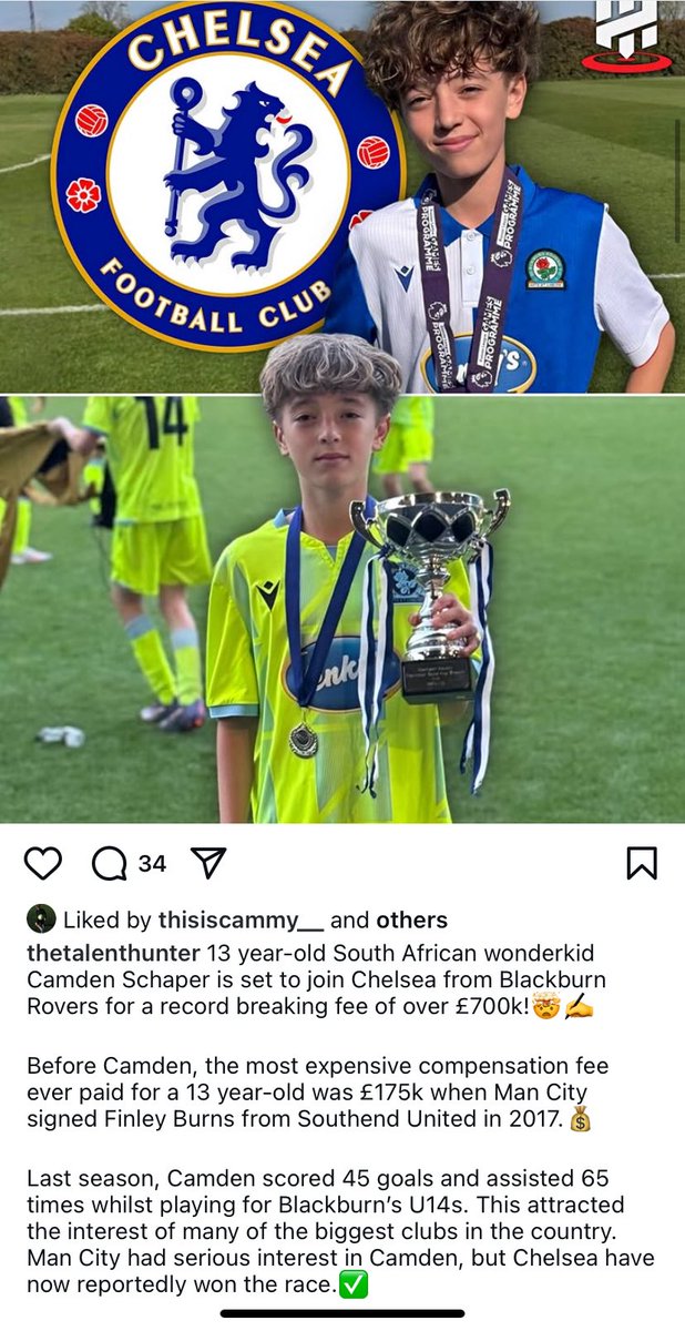 Shocking! 13-Year-Old Camden Schaper Joins Chelsea for R16.9M!