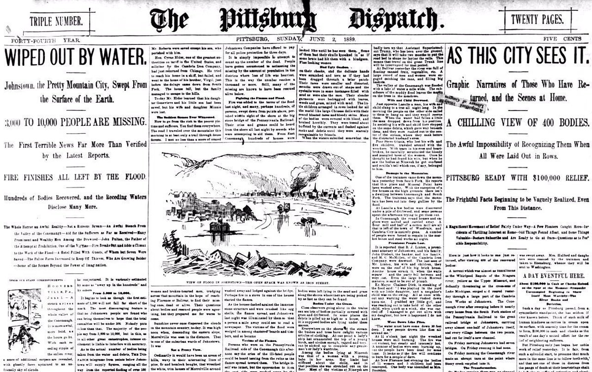 Shocking History: Johnstown Flood Claims 2,200 Lives in 1889