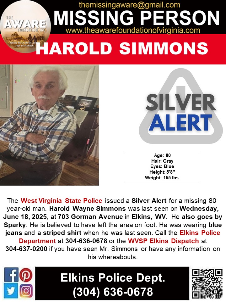 Shocking Silver Alert: 80-Year-Old Man Vanishes in Elkins, WV!