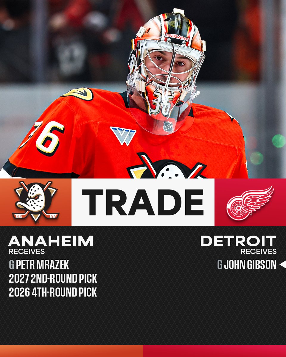 TRADE ALERT 🚨 John Gibson Shocks NHL, Joins Detroit Red Wings!