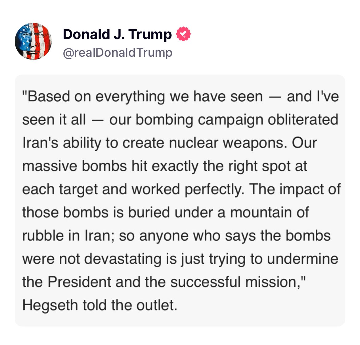 Trump Amplifies Hegseth: Iran Nuclear Threat Sparks Outrage!
