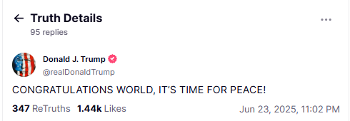 Trump Declares: "World Peace is Here, Prepare for the Fallout!"