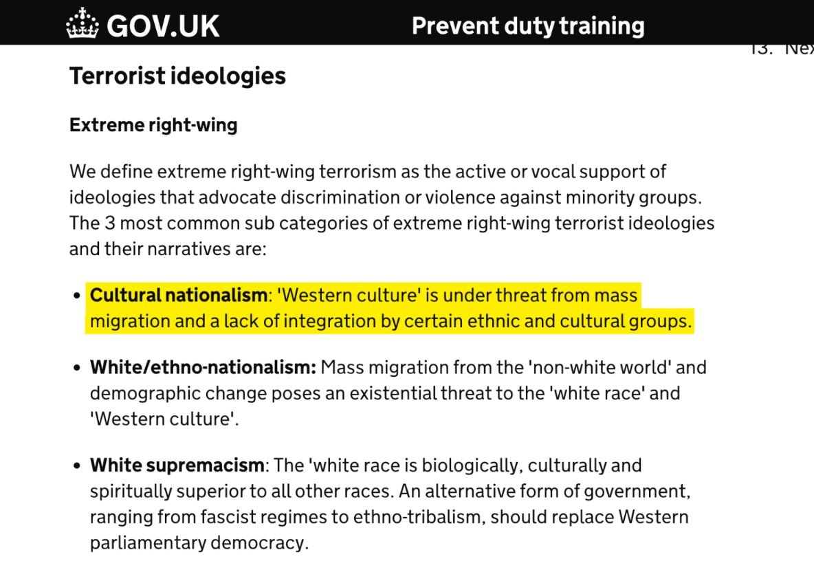 UK Government Calls Migration Concerns "Terrorist Ideology"