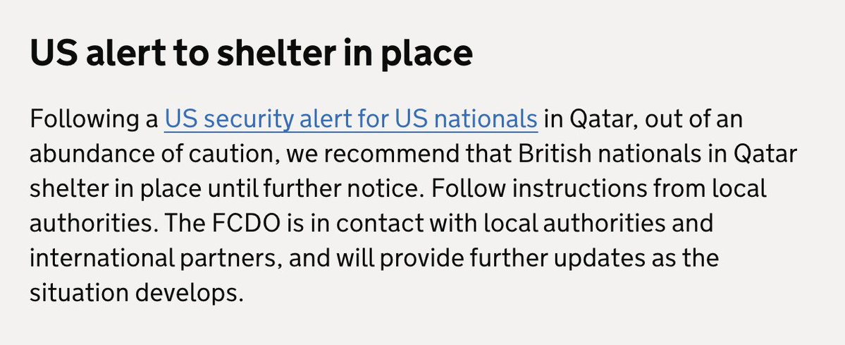 UK Government Issues Shelter Order for Citizens in Qatar Amid US Alert