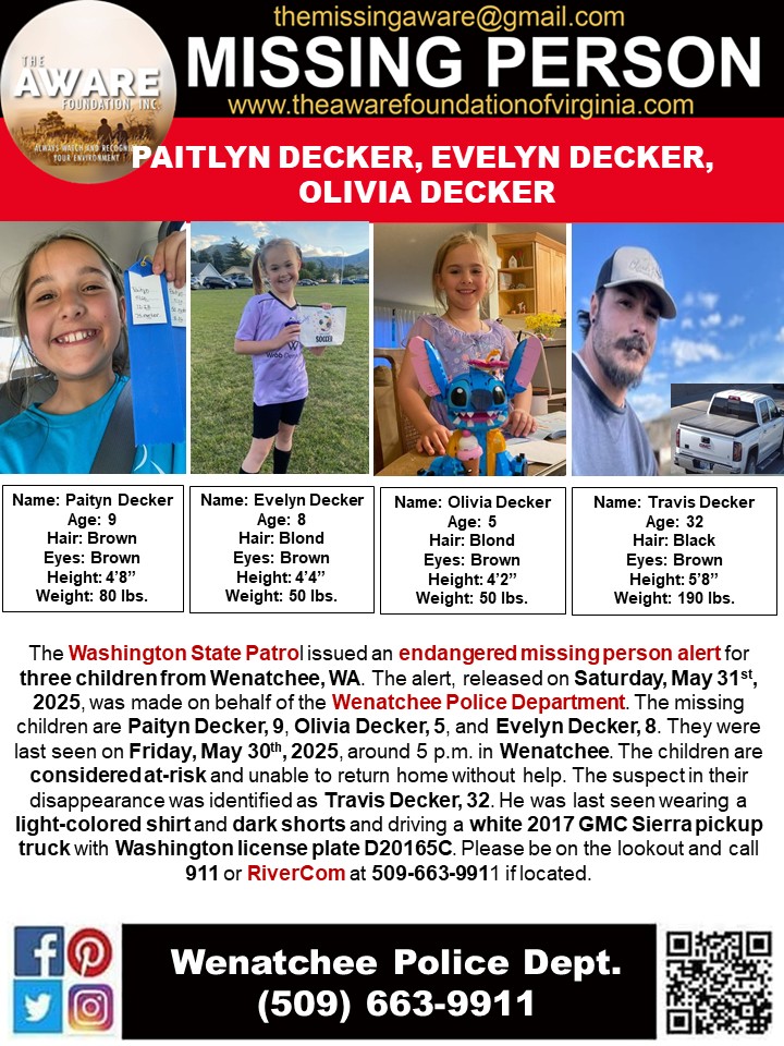 Urgent: Three Children Missing in Wenatchee - Community on Edge!