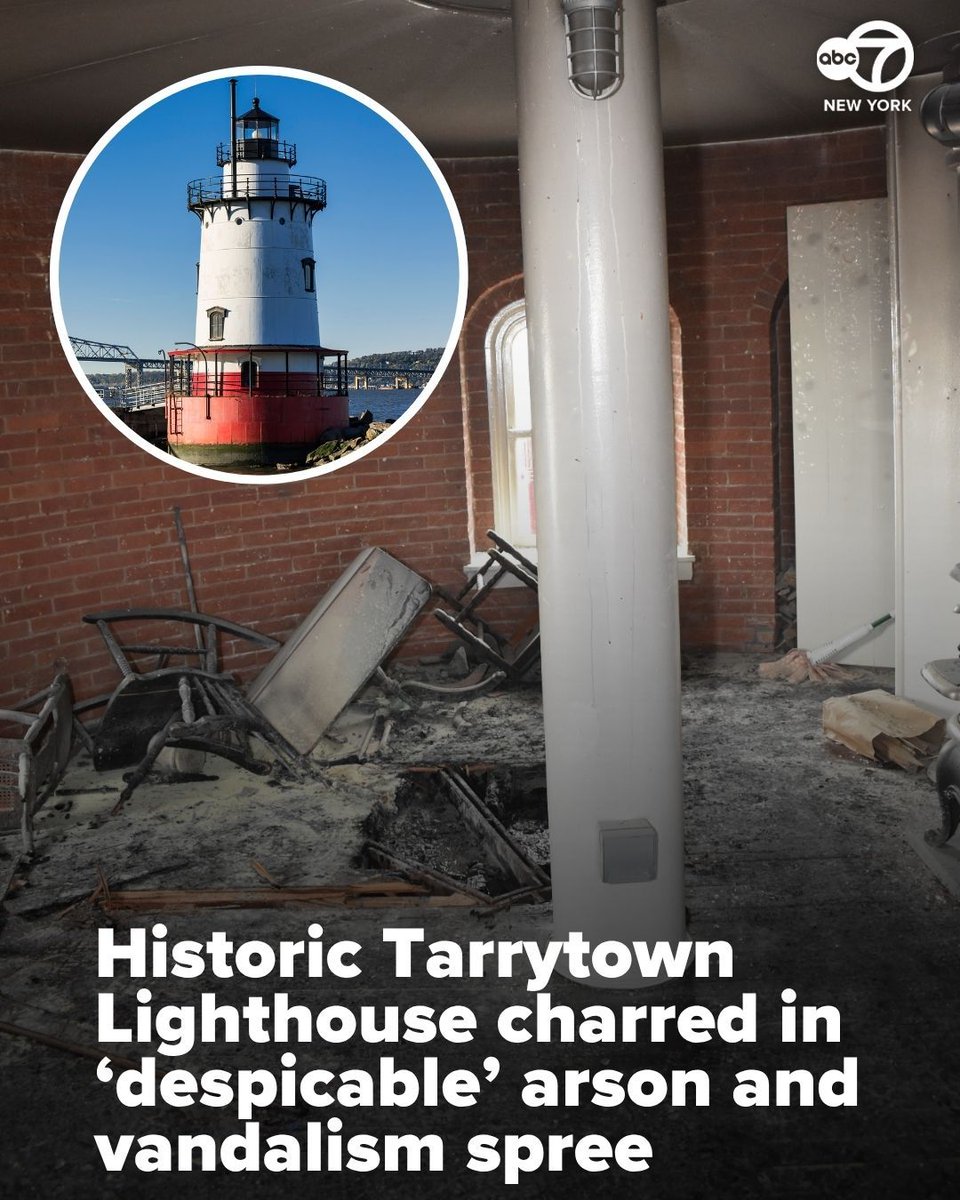 Vandals Ignite Outrage: Historic Tarrytown Lighthouse in Ruins!