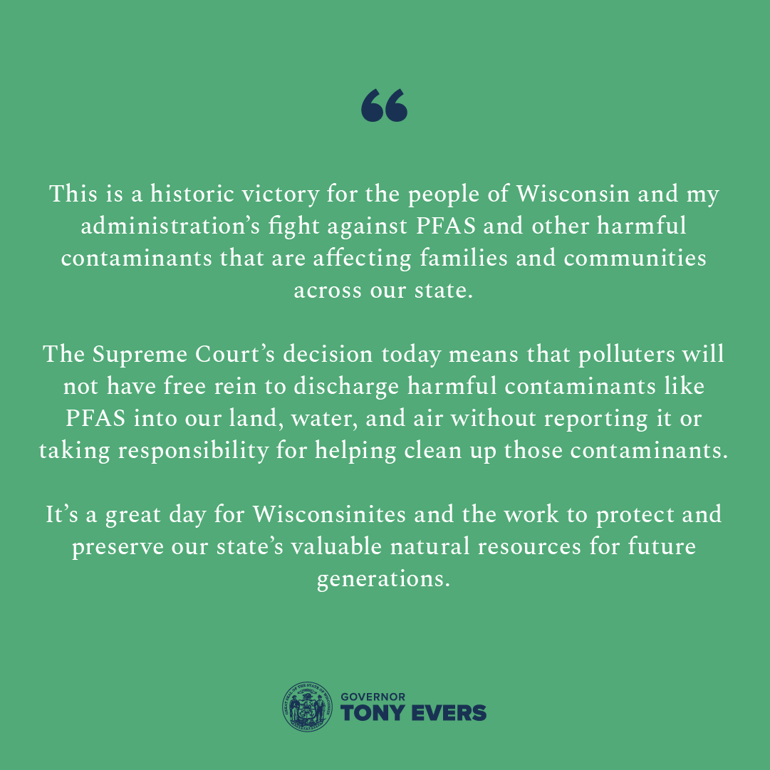 Wisconsin Supreme Court Backs Strict PFAS Cleanup Measures!