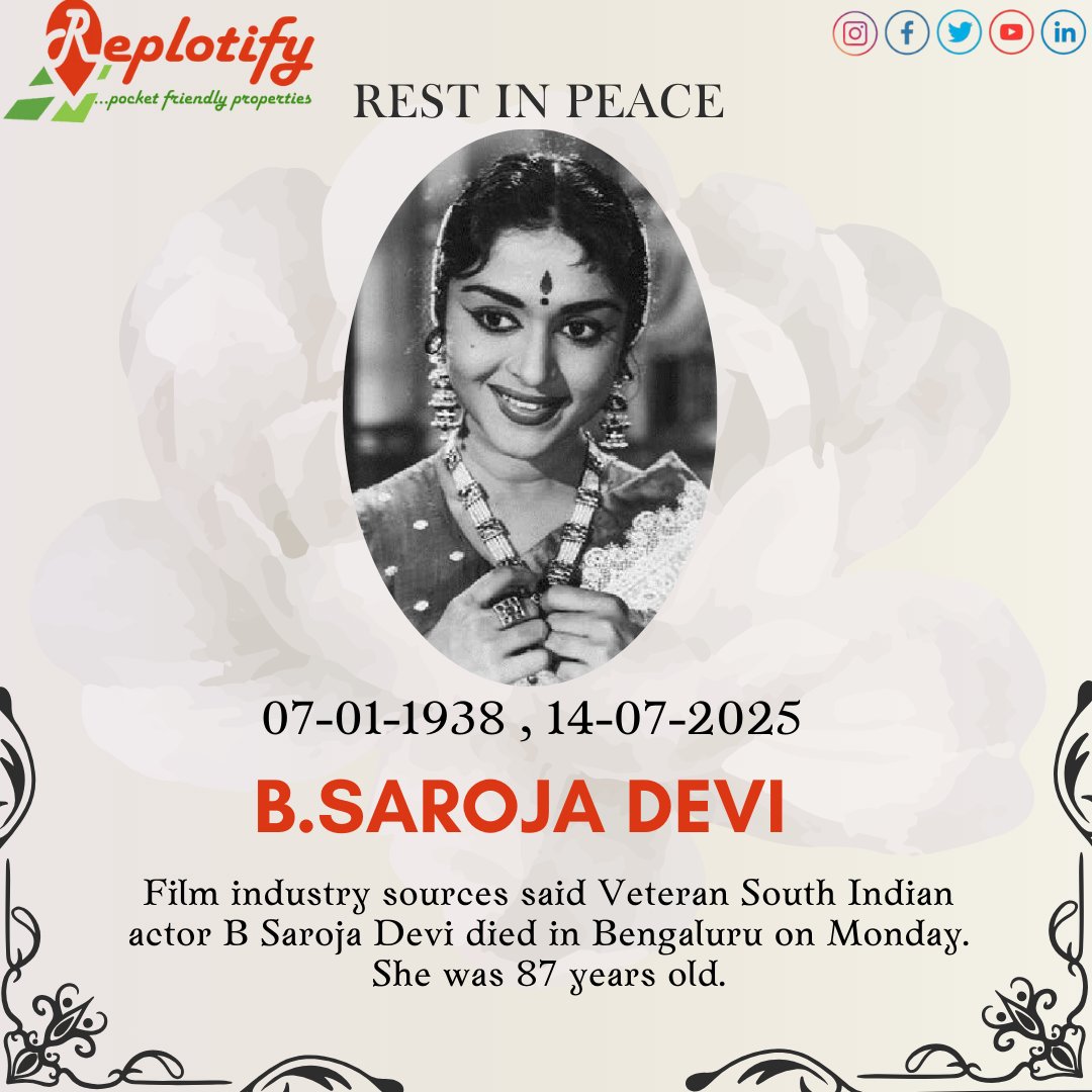 Death - Obituary News: Legendary Actress B. Saroja Devi Passes Away at 87
